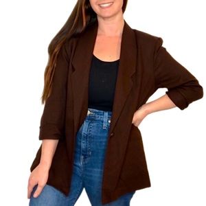 VINTAGE 90s Blair Academia Dark Brown Earthy Neutral Blazer Jacket L/XL 12/14